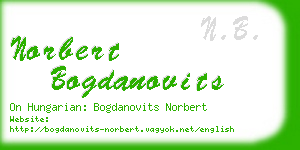 norbert bogdanovits business card